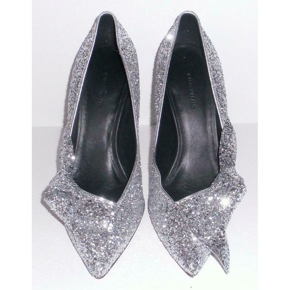 Isabel Marant Poetty Silver Glitter Bow Pumps 36 - Picture 3 of 10